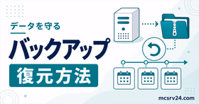 マイクラサーバーのバックアップと復元の戻し方を示すサムネイル