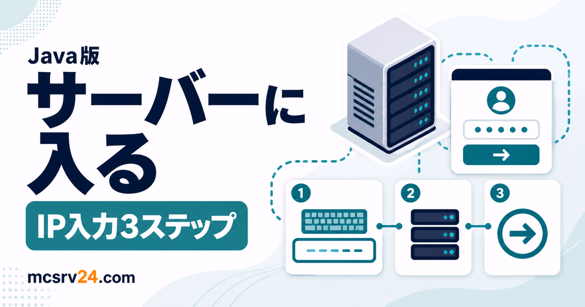 マイクラサーバー参加のIP入力手順を示すサムネイル