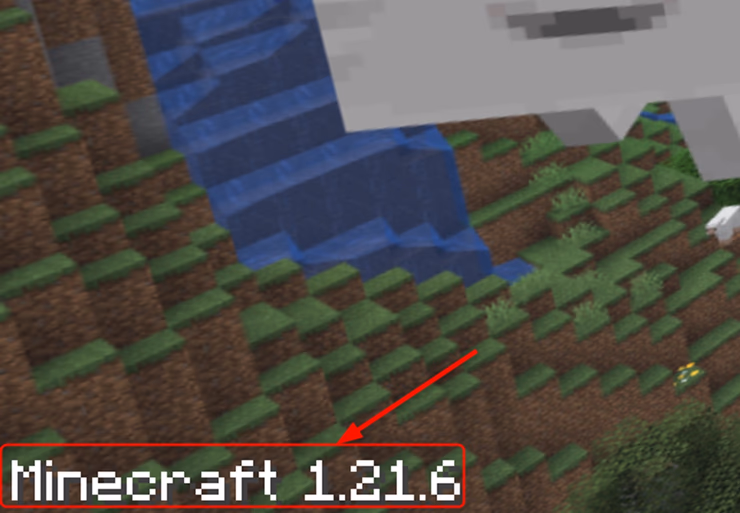 マインクラフトのタイトル画面で左下のバージョン表示「1.21.6」を確認しているスクリーンショット
