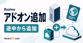 Realmsにアドオンを入れる方法を示すサムネイル