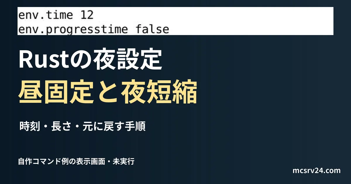 Rustの昼固定の自作コマンド例を実エディターで表示した画面。コマンドは未実行