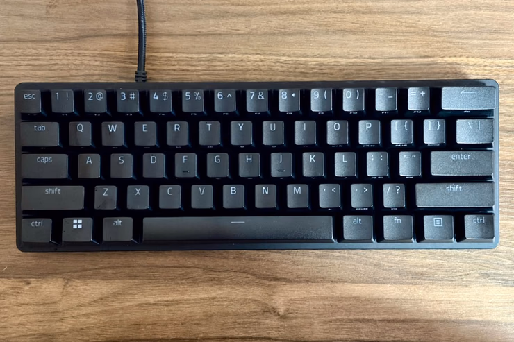 Fキーがないミニキーボードの例。数字の3にF3、右下にfnキーがある